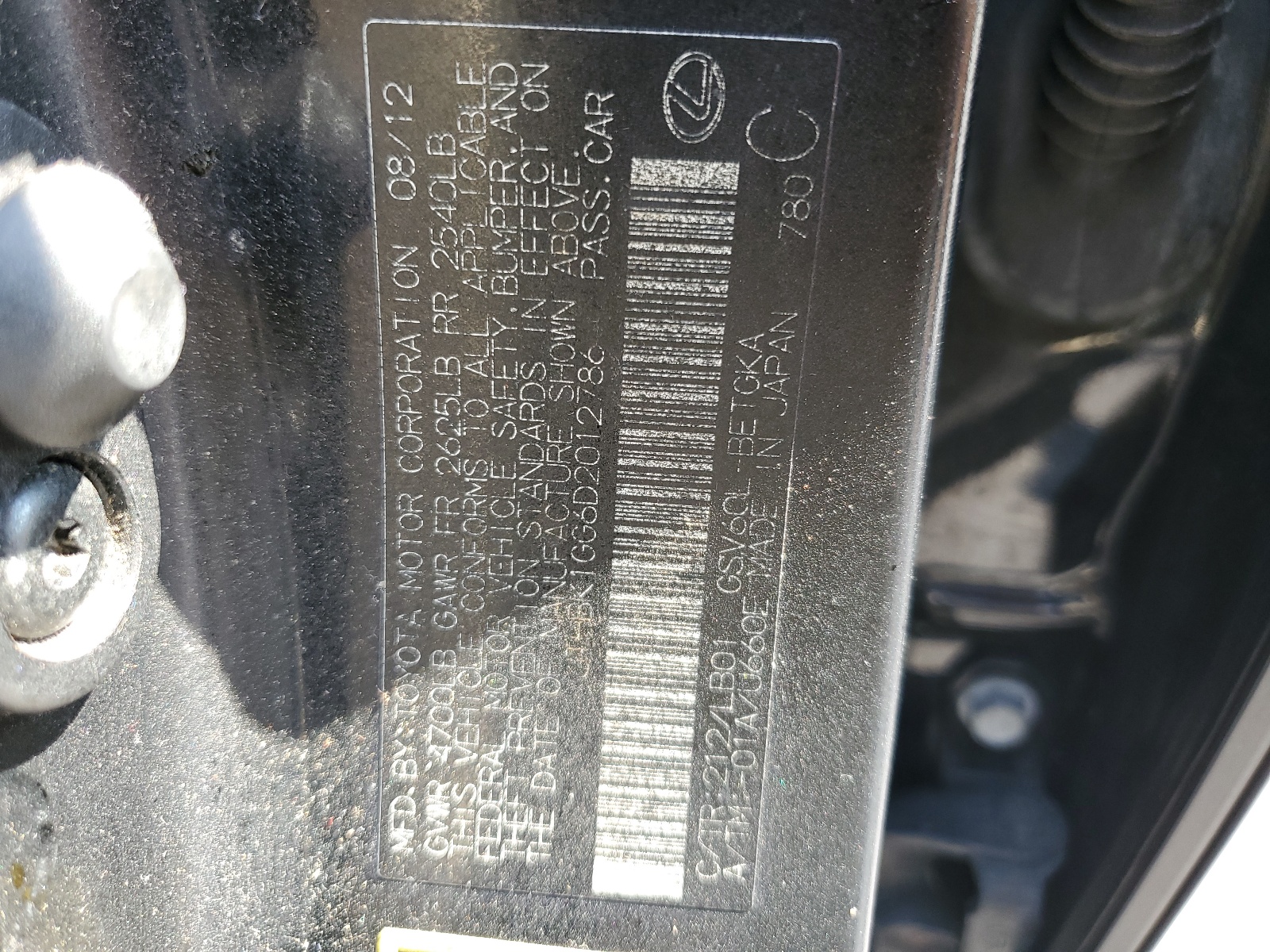 JTHBK1GG6D2012786 2013 Lexus Es 350