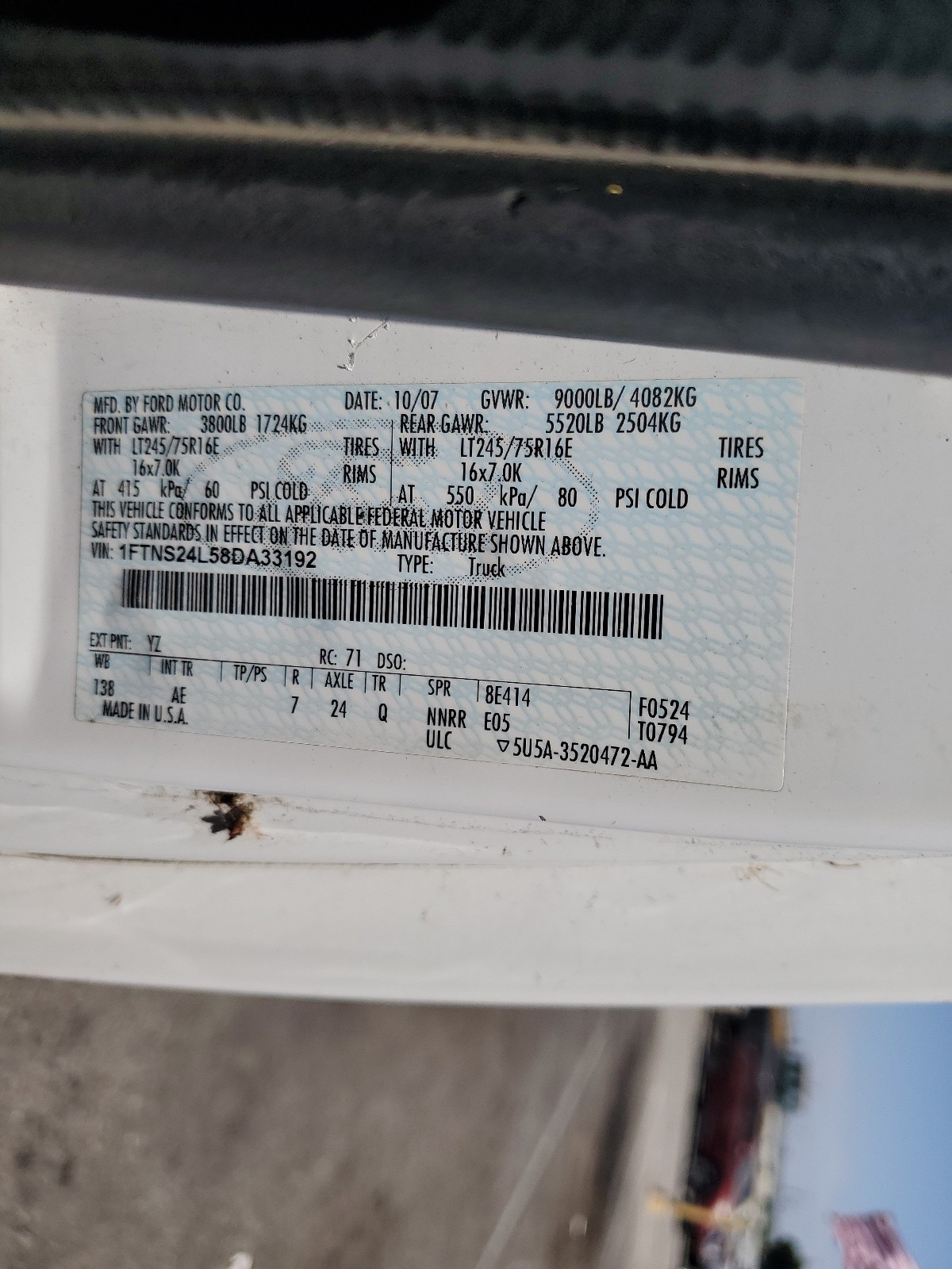 1FTNS24L58DA33192 2008 Ford Econoline E250 Van