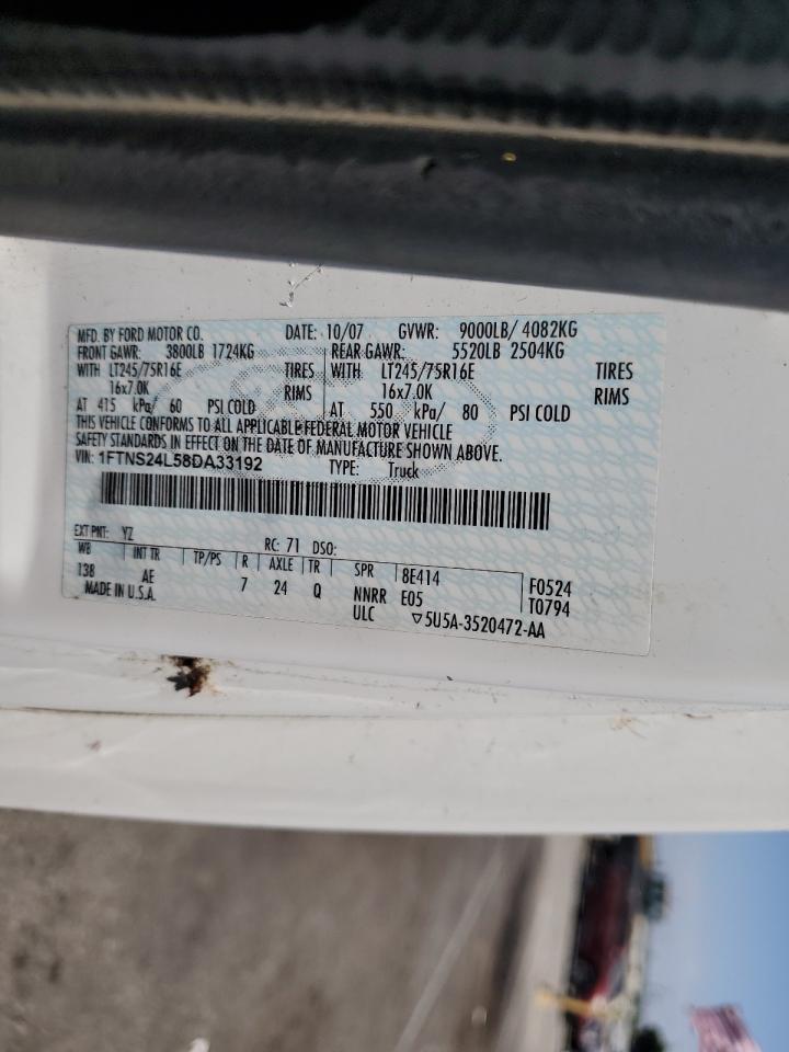 2008 Ford Econoline E250 Van VIN: 1FTNS24L58DA33192 Lot: 64430584