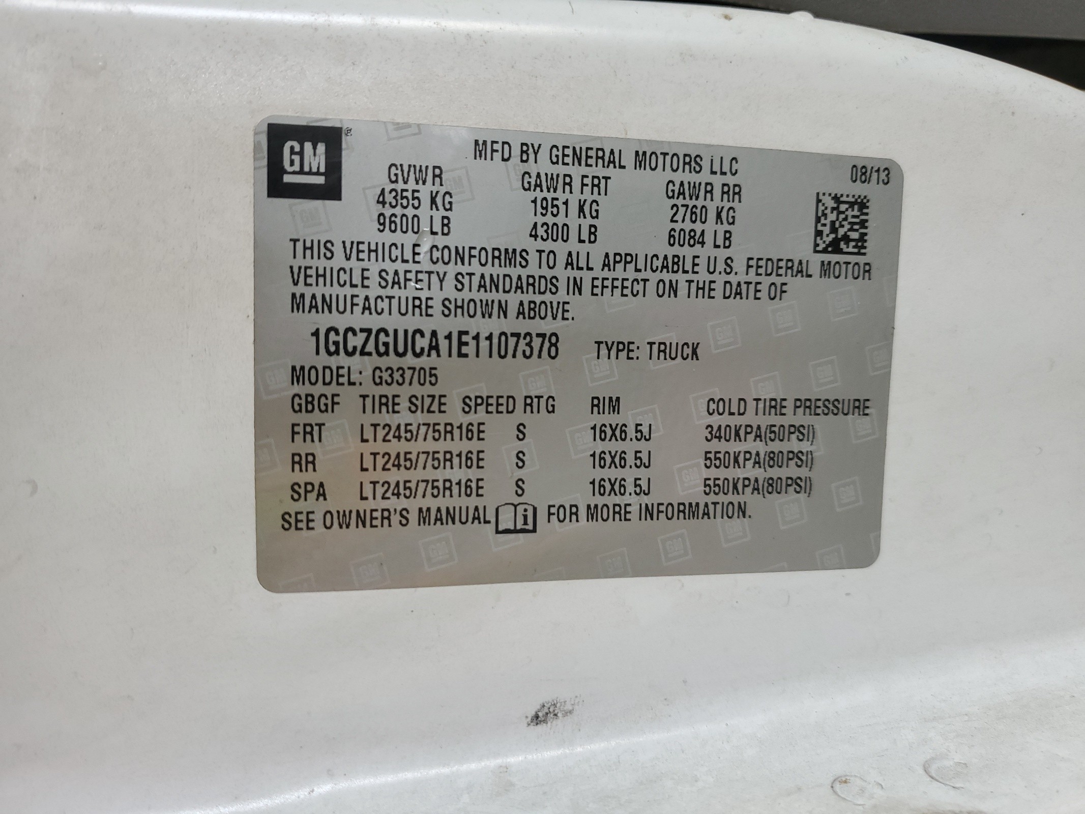 1GCZGUCA1E1107378 2014 Chevrolet Express G3500