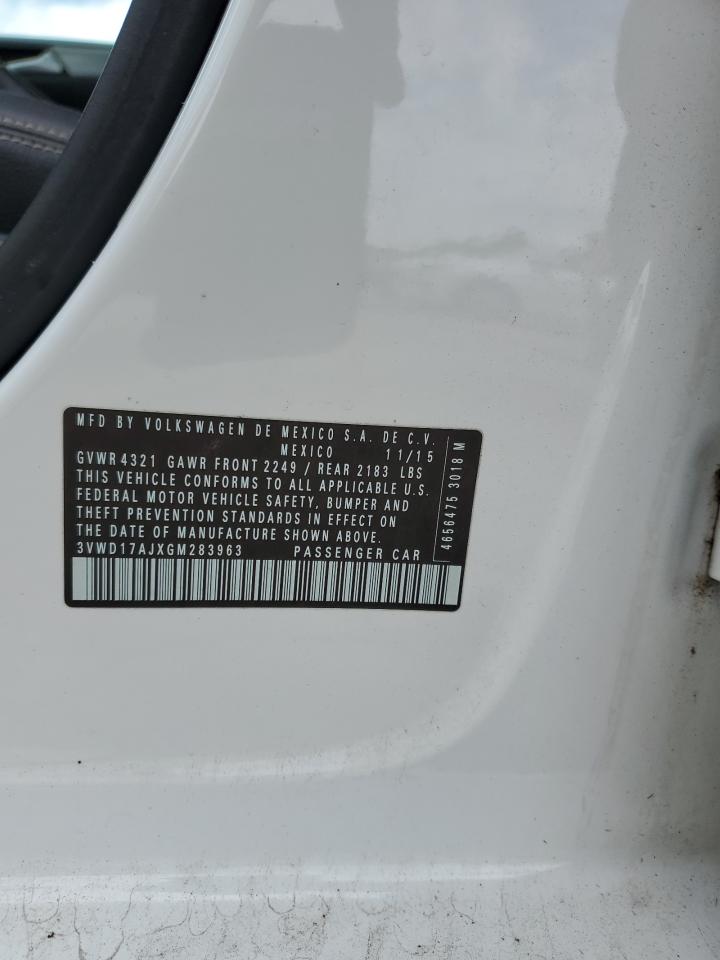 2016 Volkswagen Jetta Sport VIN: 3VWD17AJXGM283963 Lot: 63430074