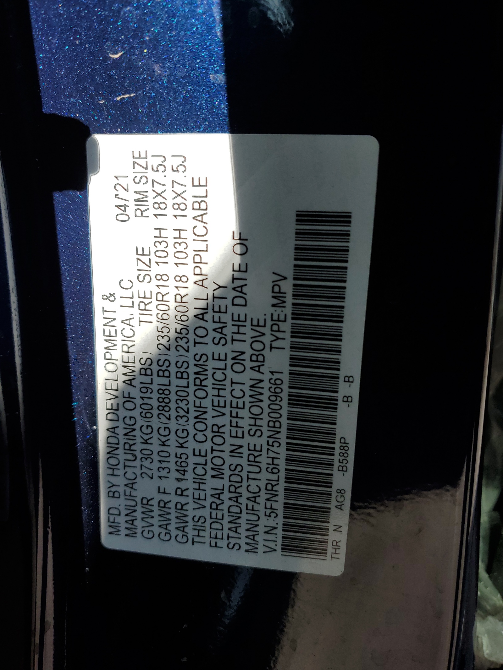 2022 Honda Odyssey Exl vin: 5FNRL6H75NB009661