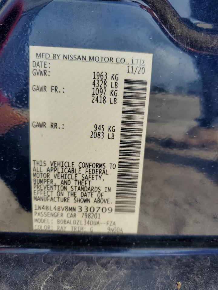 2021 Nissan Altima S VIN: 1N4BL4BV8MN330709 Lot: 64218364