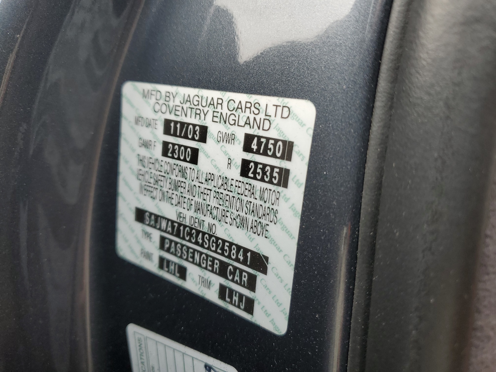 SAJWA71C34SG25841 2004 Jaguar Xj8