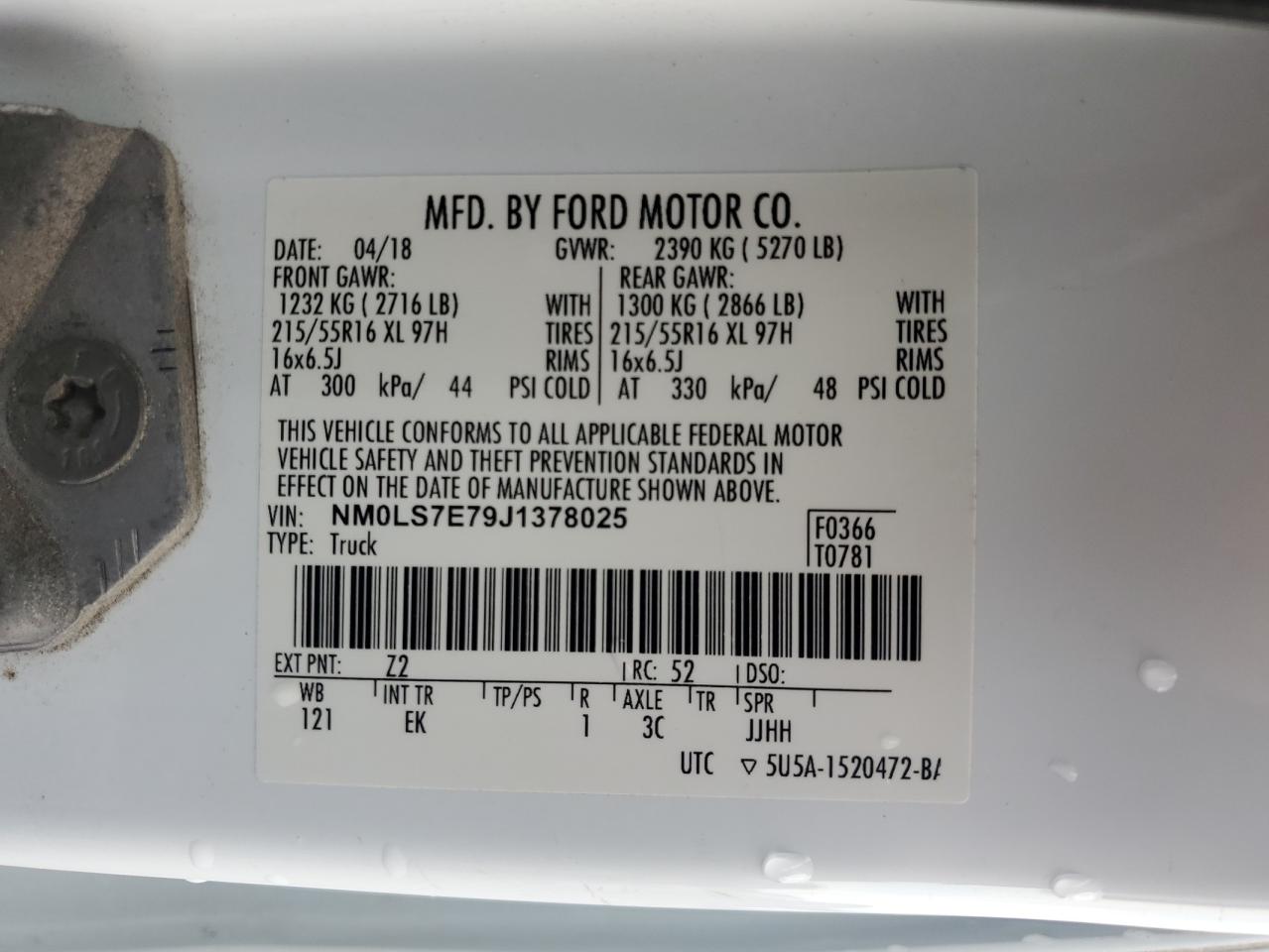 NM0LS7E79J1378025 2018 Ford Transit Connect Xl