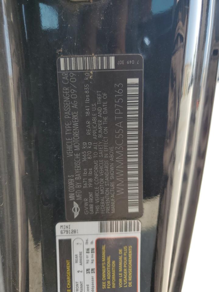 2010 Mini Cooper S Clubman VIN: WMWMM3C55ATP75163 Lot: 64673954