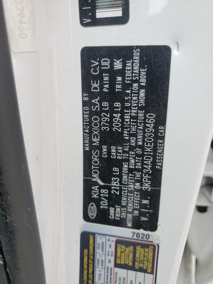 2019 Kia Forte Gt Line VIN: 3KPF34AD1KE039460 Lot: 64865014