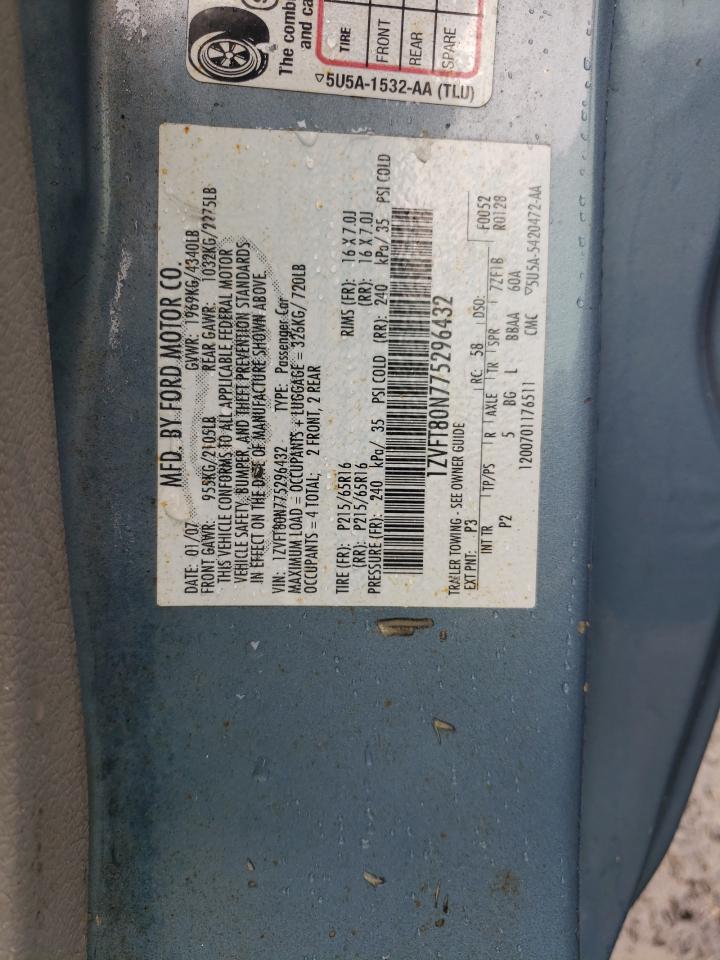 2007 Ford Mustang VIN: 1ZVFT80N775296432 Lot: 64678384