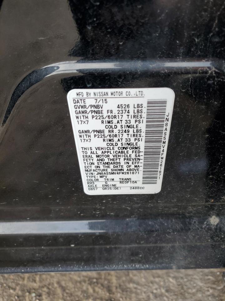 2015 Nissan Rogue Select S VIN: JN8AS5MV4FW261871 Lot: 64627864