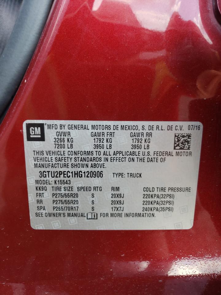 2017 GMC Sierra K1500 Denali VIN: 3GTU2PEC1HG120906 Lot: 63683064