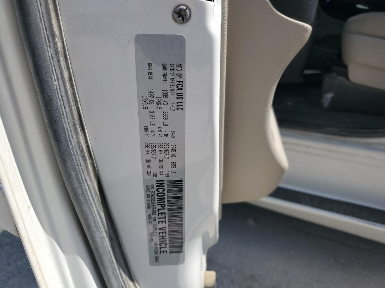 2017 Dodge Grand Caravan Se VIN: 2C7WDGBG6HR764683 Lot: 63489684