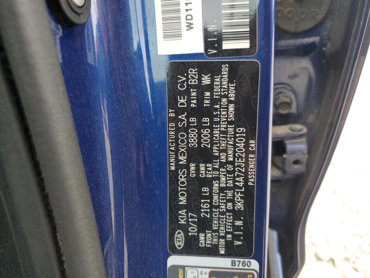 2018 Kia Forte Lx VIN: 3KPFL4A72JE204019 Lot: 63357394