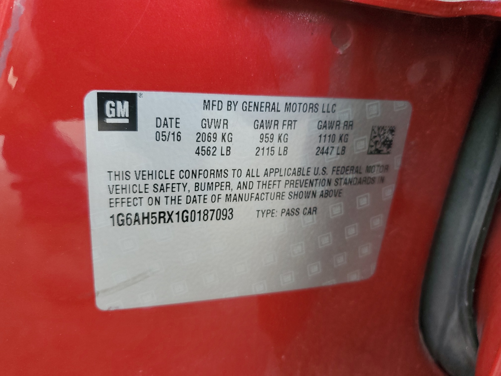 1G6AH5RX1G0187093 2016 Cadillac Ats Luxury