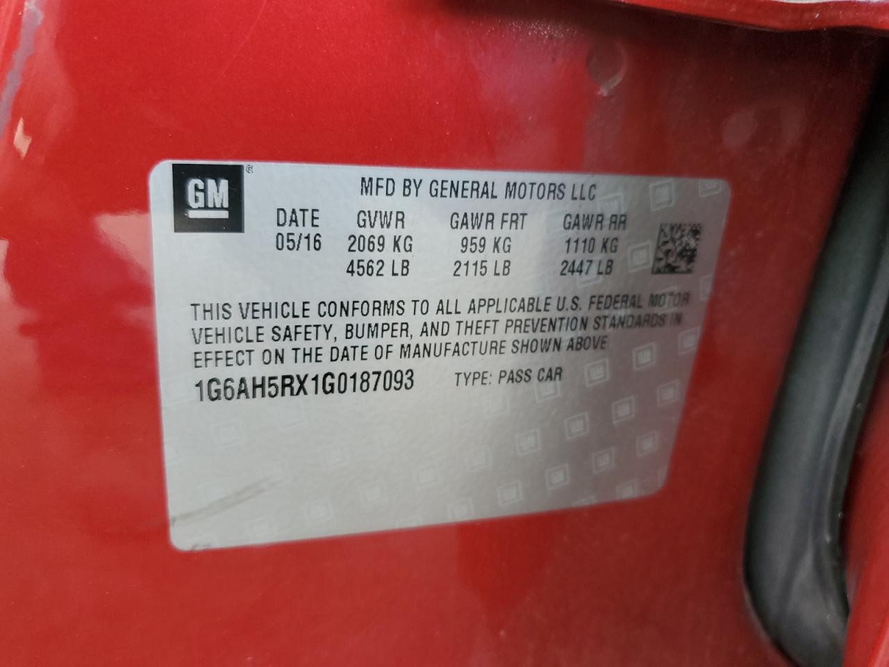2016 Cadillac Ats Luxury VIN: 1G6AH5RX1G0187093 Lot: 65211214