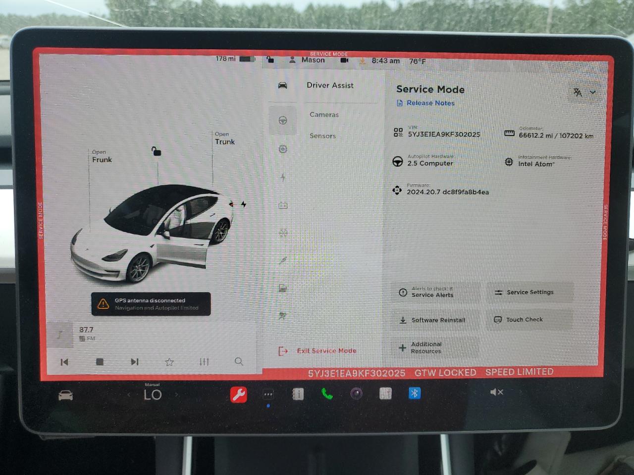 5YJ3E1EA9KF302025 2019 Tesla Model 3