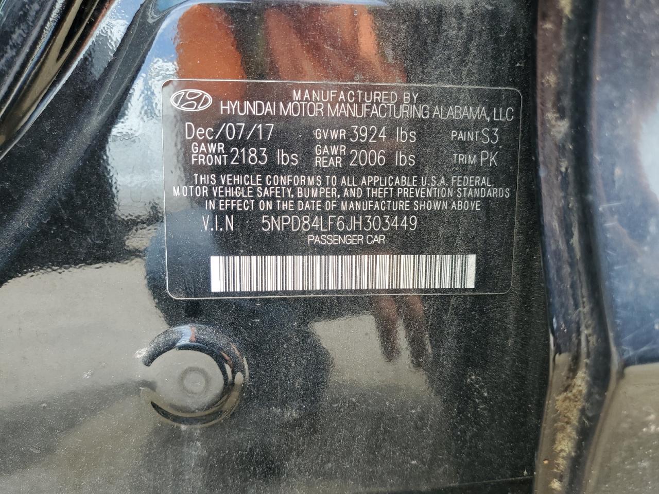 2018 Hyundai Elantra Sel VIN: 5NPD84LF6JH303449 Lot: 61631874