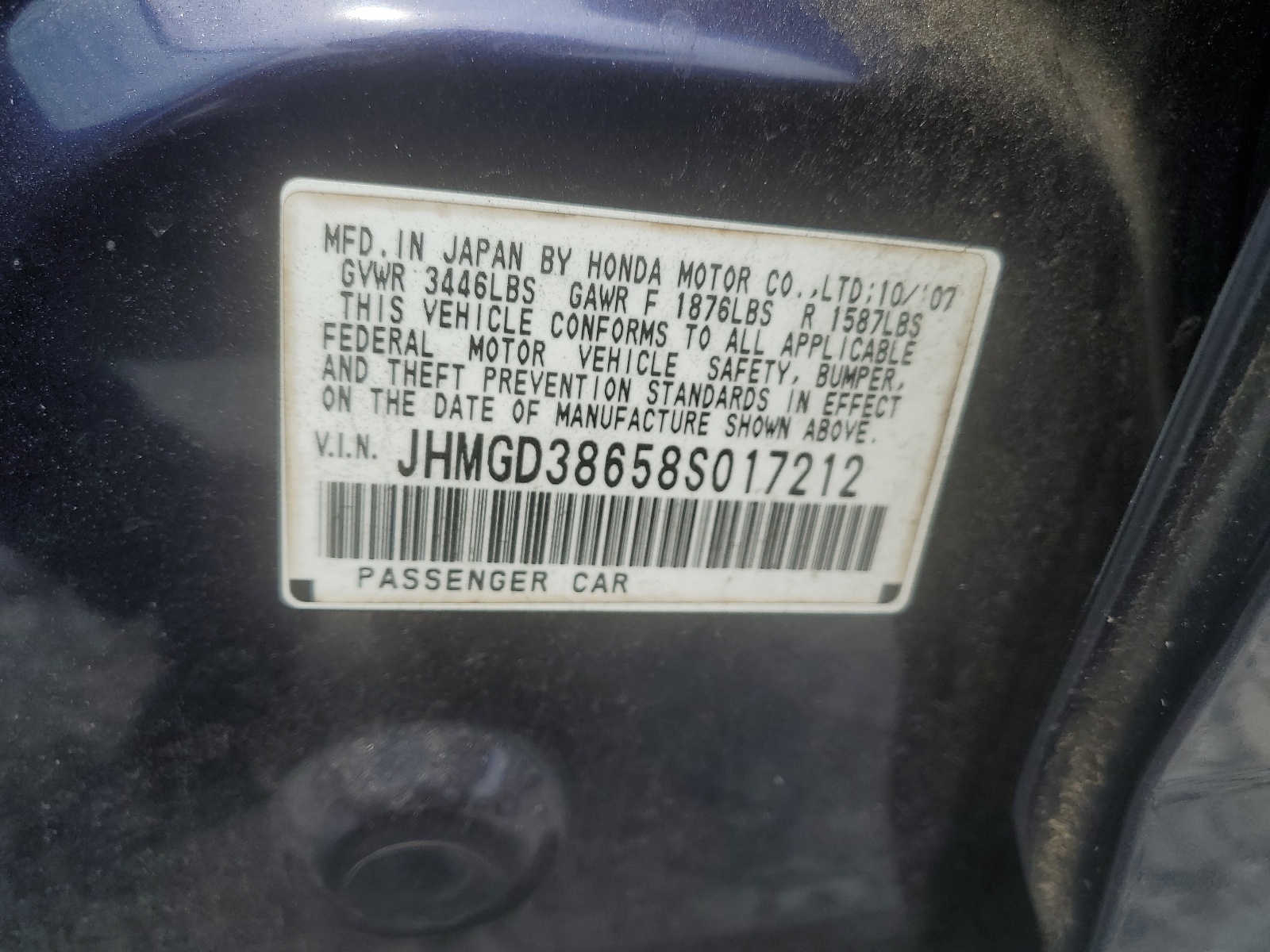 JHMGD38658S017212 2008 Honda Fit Sport