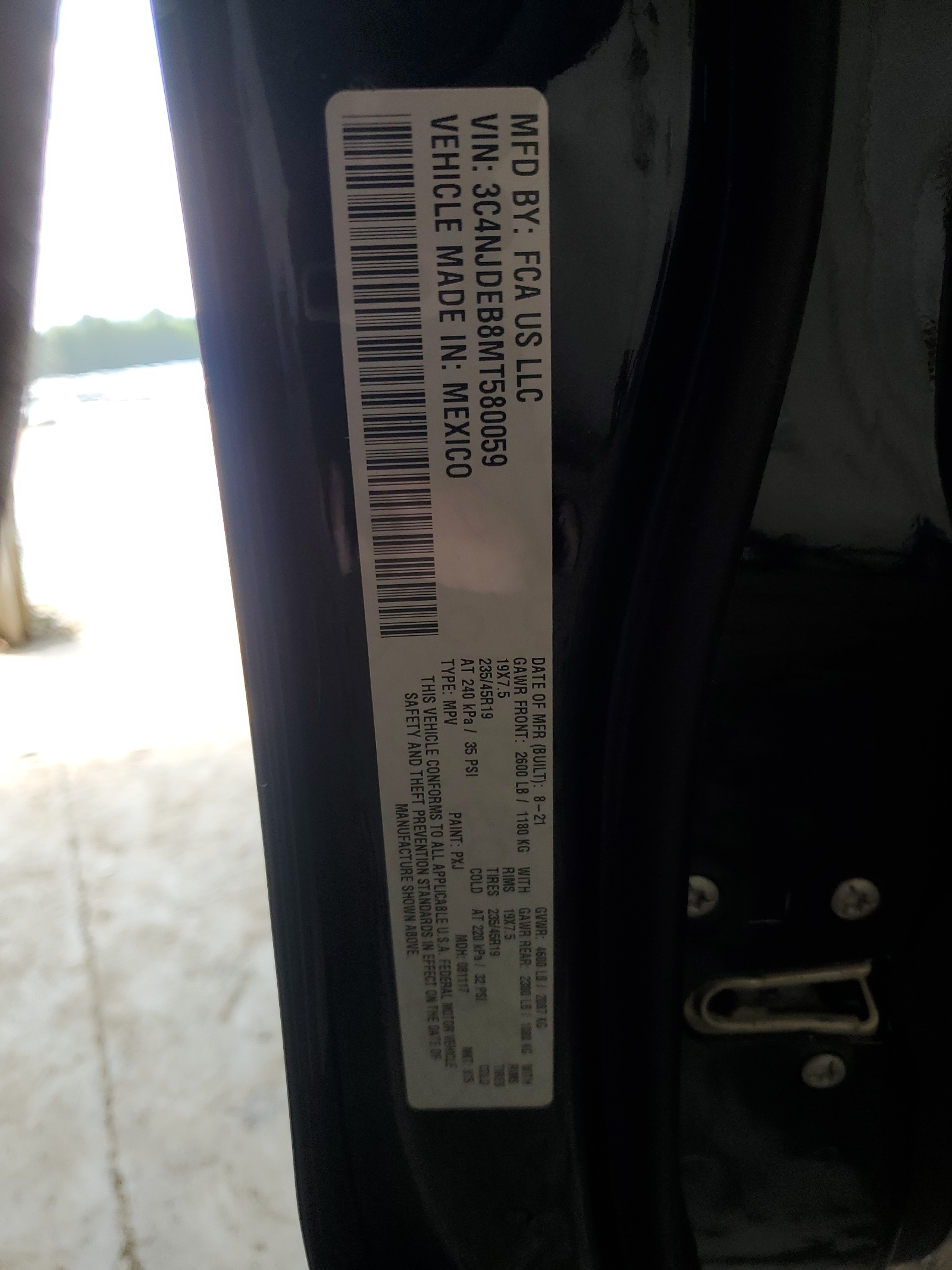 3C4NJDEB8MT580059 2021 Jeep Compass 80Th Edition