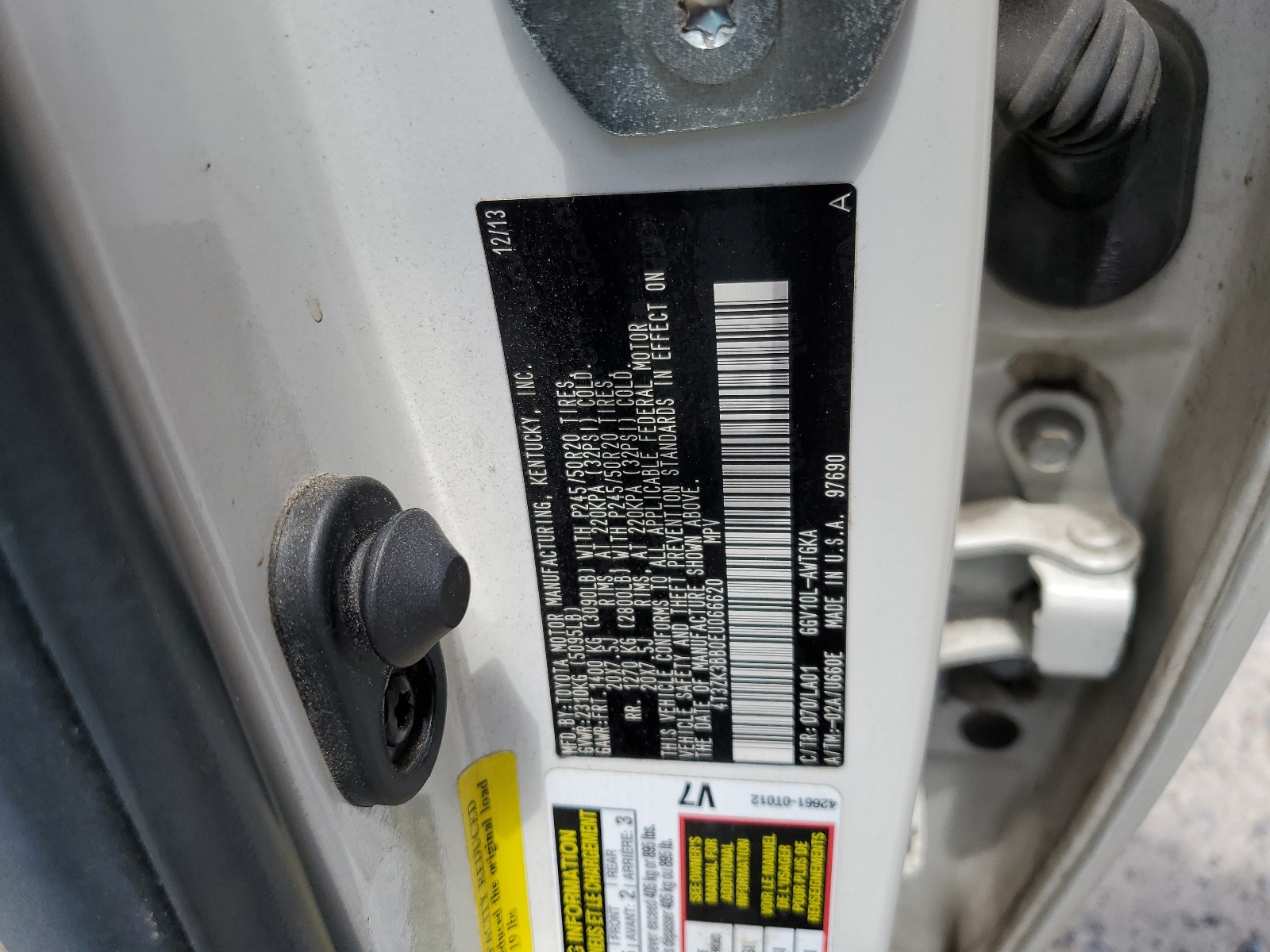 4T3ZK3BB0EU066620 2014 Toyota Venza Le