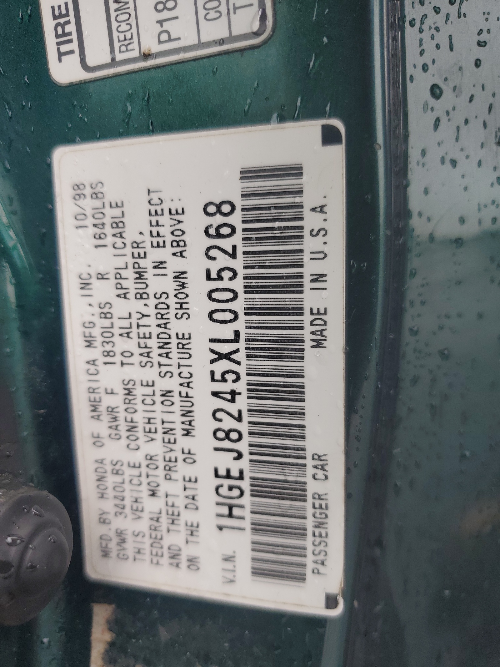 1HGEJ8245XL005268 1999 Honda Civic Ex