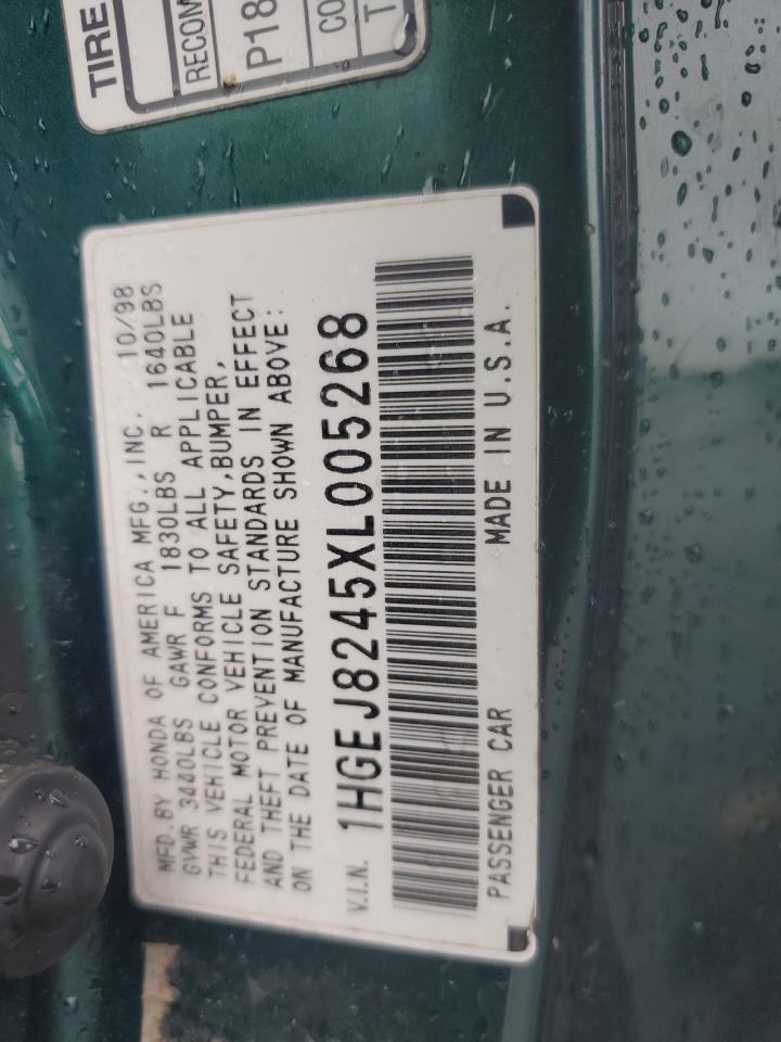 1999 Honda Civic Ex VIN: 1HGEJ8245XL005268 Lot: 64708074