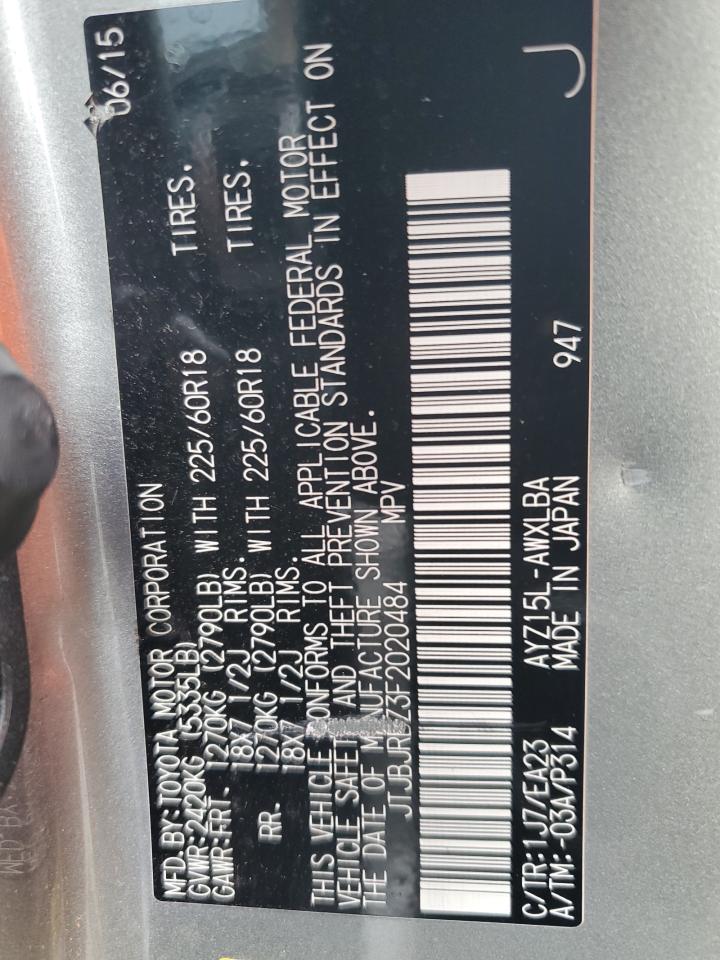 2015 Lexus Nx 300H VIN: JTJBJRBZ3F2020484 Lot: 63603694