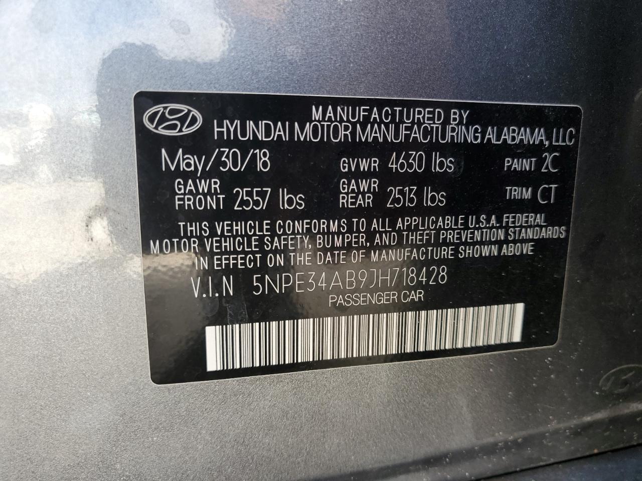 2018 Hyundai Sonata Sport VIN: 5NPE34AB9JH718428 Lot: 64237044