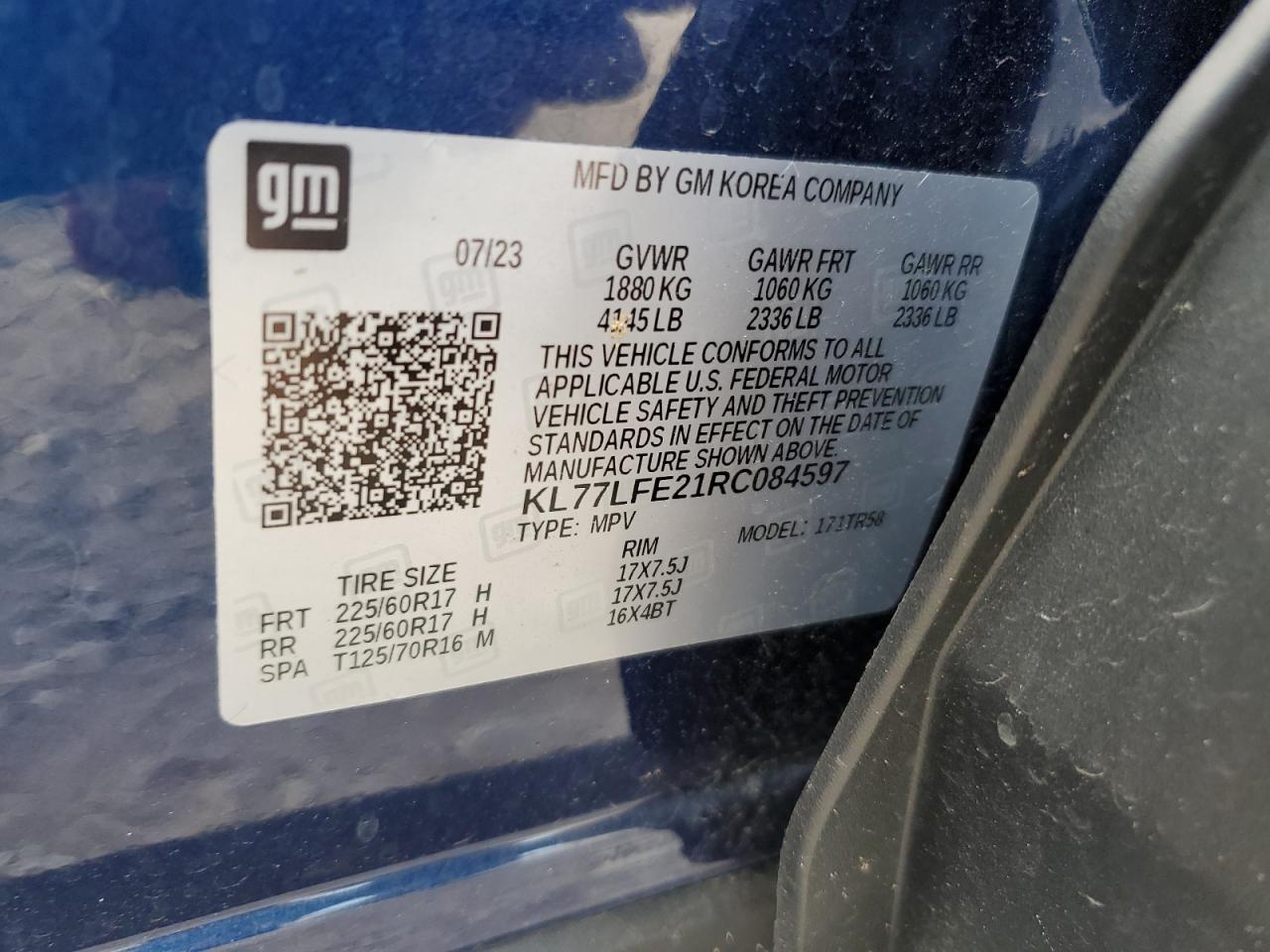 KL77LFE21RC084597 2024 Chevrolet Trax Ls