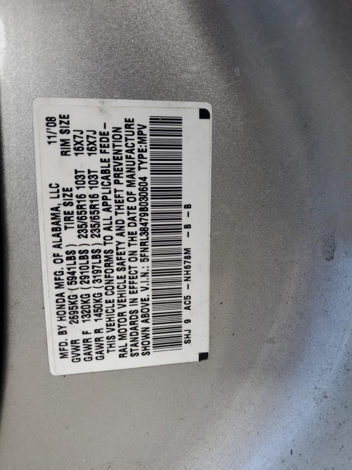 2009 Honda Odyssey Ex VIN: 5FNRL38479B030604 Lot: 64061764