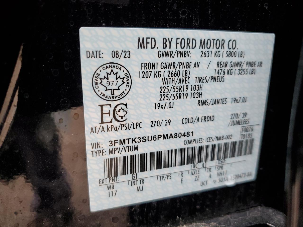 2023 Ford Mustang Mach-E Premium VIN: 3FMTK3SU6PMA80481 Lot: 63528354