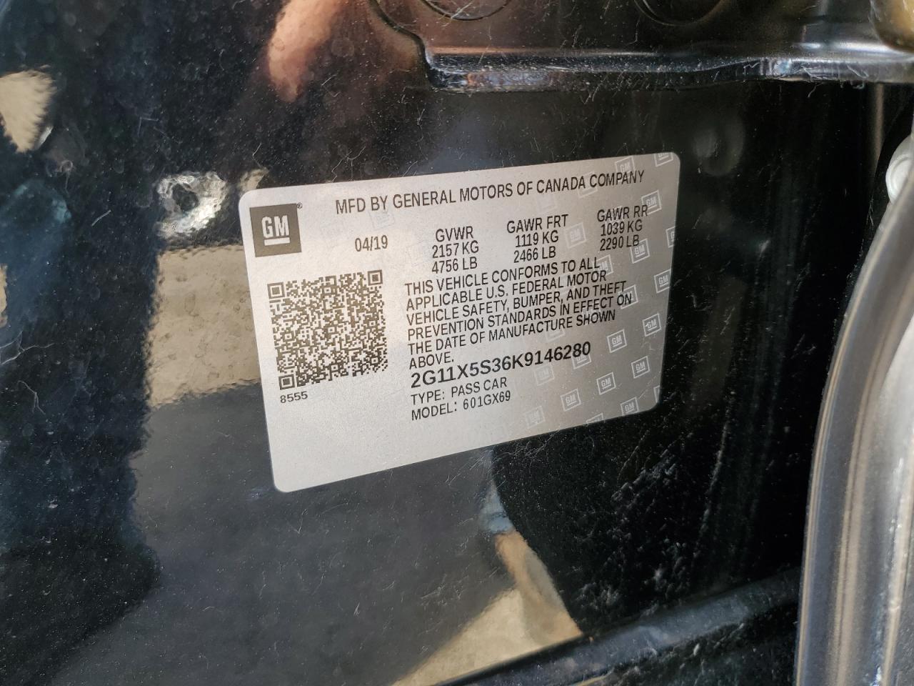 2019 Chevrolet Impala Ls VIN: 2G11X5S36K9146280 Lot: 64593424