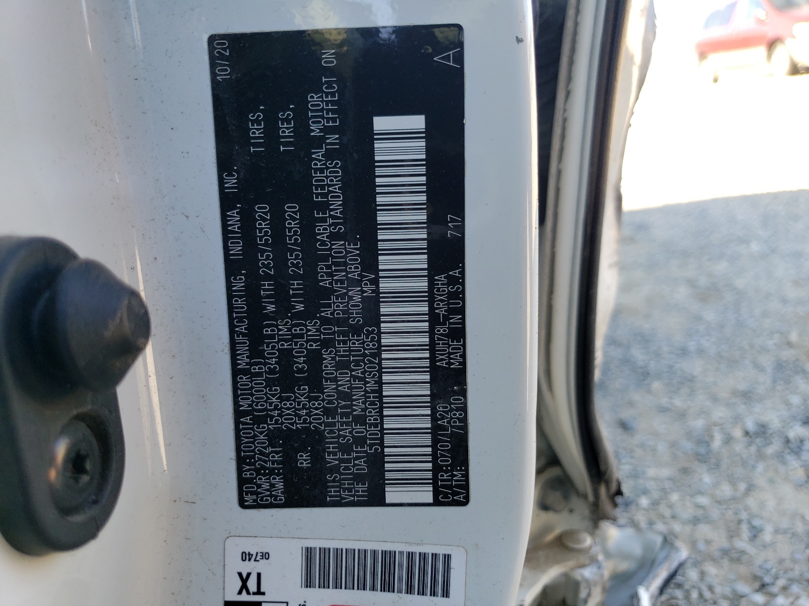 5TDEBRCH1MS021853 2021 Toyota Highlander Hybrid Platinum