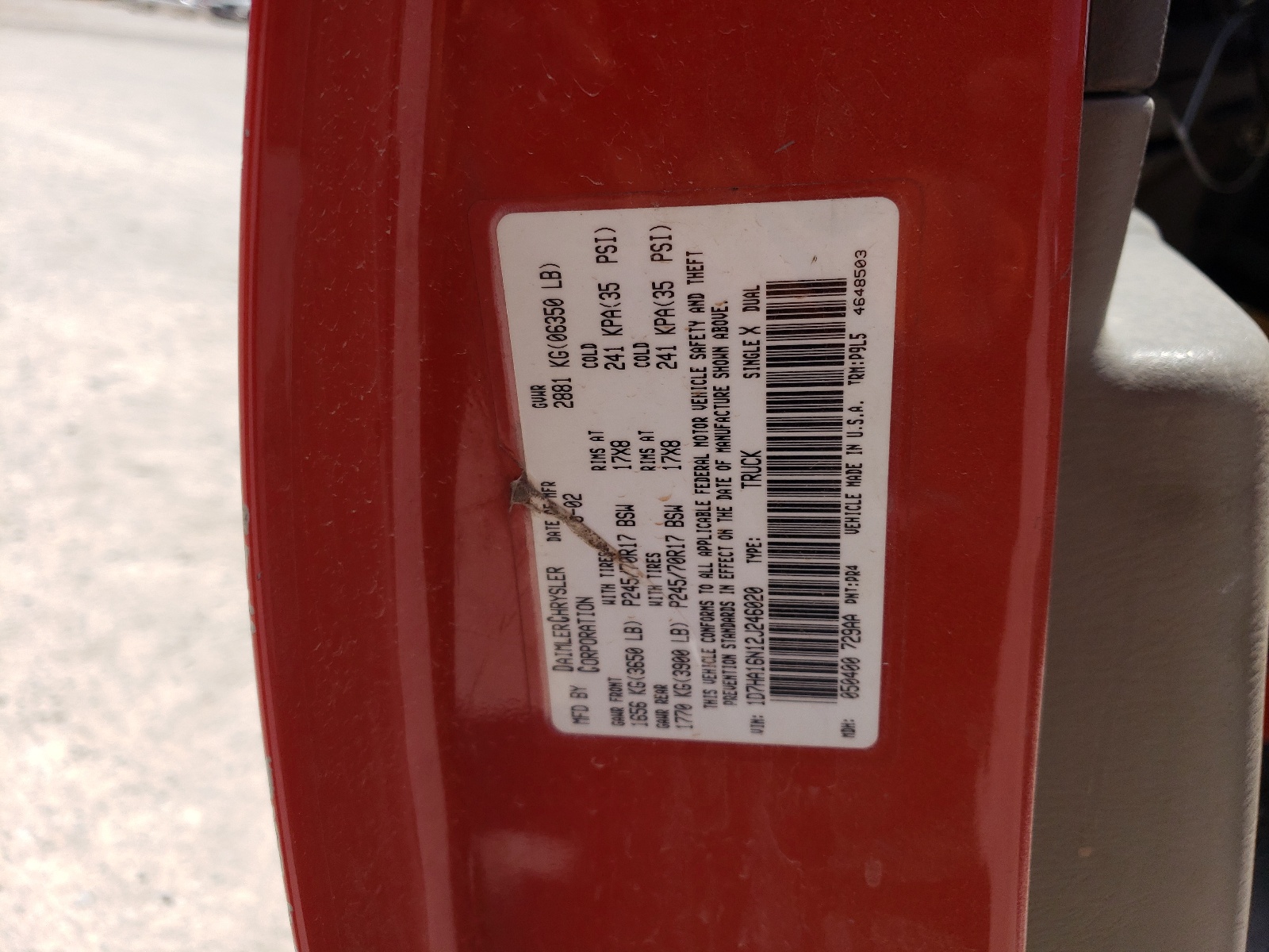 1D7HA16N12J246020 2002 Dodge Ram 1500