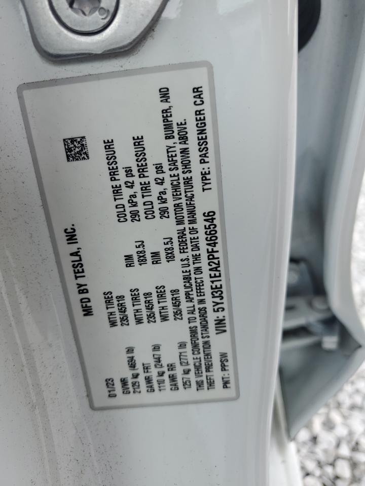 5YJ3E1EA2PF466546 2023 Tesla Model 3