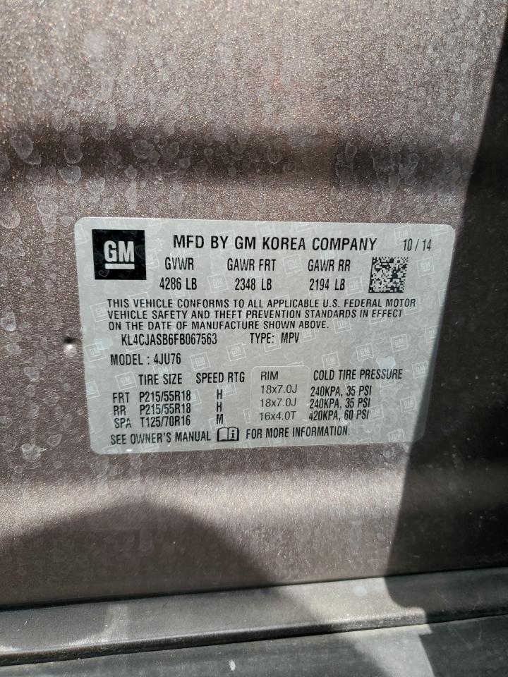 2015 Buick Encore VIN: KL4CJASB6FB067563 Lot: 64400024