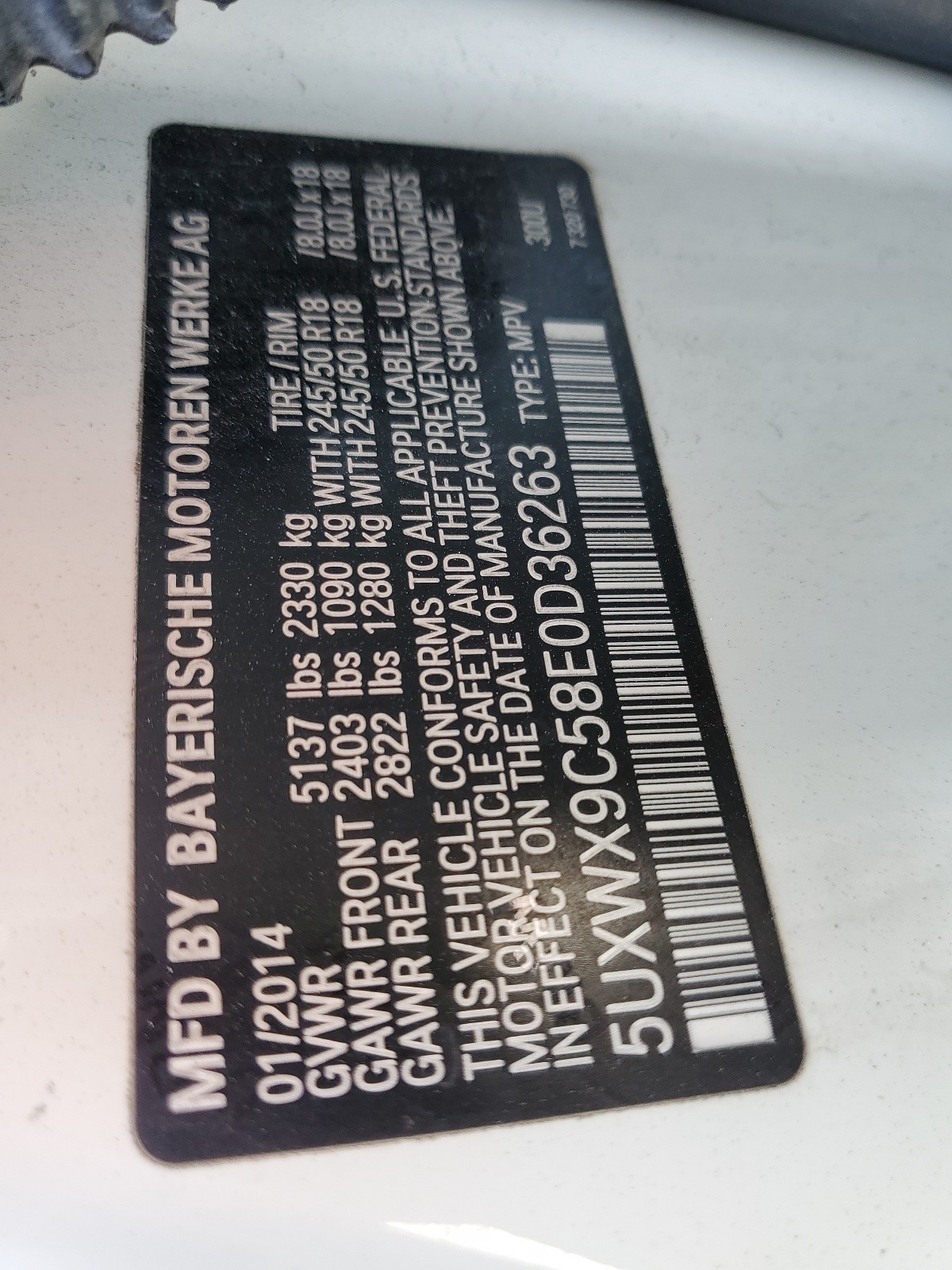 5UXWX9C58E0D36263 2014 BMW X3 xDrive28I