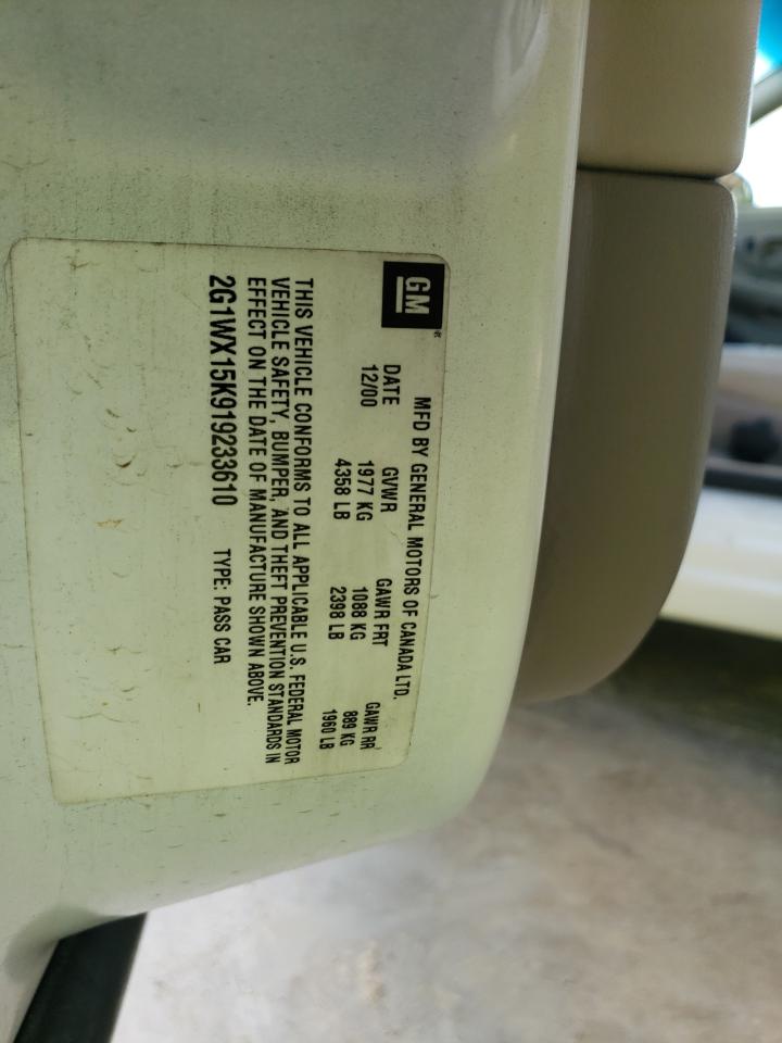 2001 Chevrolet Monte Carlo Ss VIN: 2G1WX15K919233610 Lot: 64789844