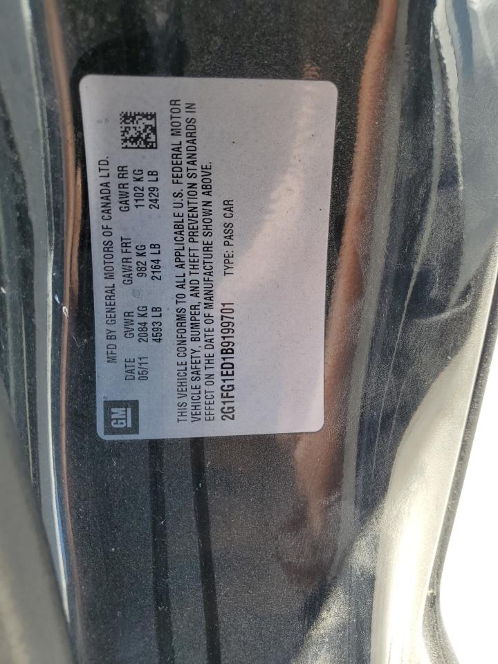 2011 Chevrolet Camaro Lt VIN: 2G1FG1ED1B9199701 Lot: 64323654