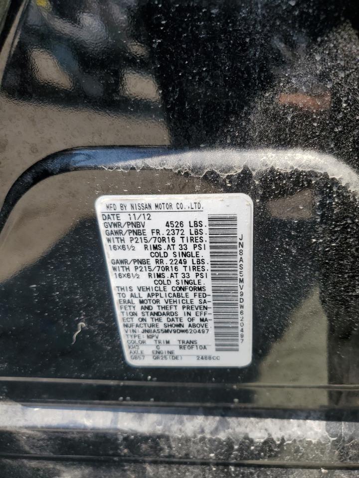 2013 Nissan Rogue S VIN: JN8AS5MV9DW620497 Lot: 61663154