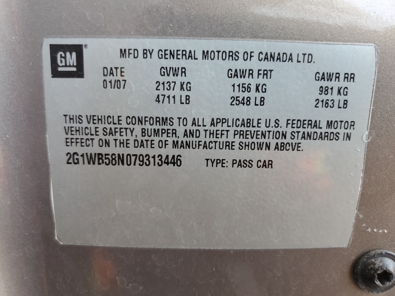 2G1WB58K479279856 2007 Chevrolet Impala Ls