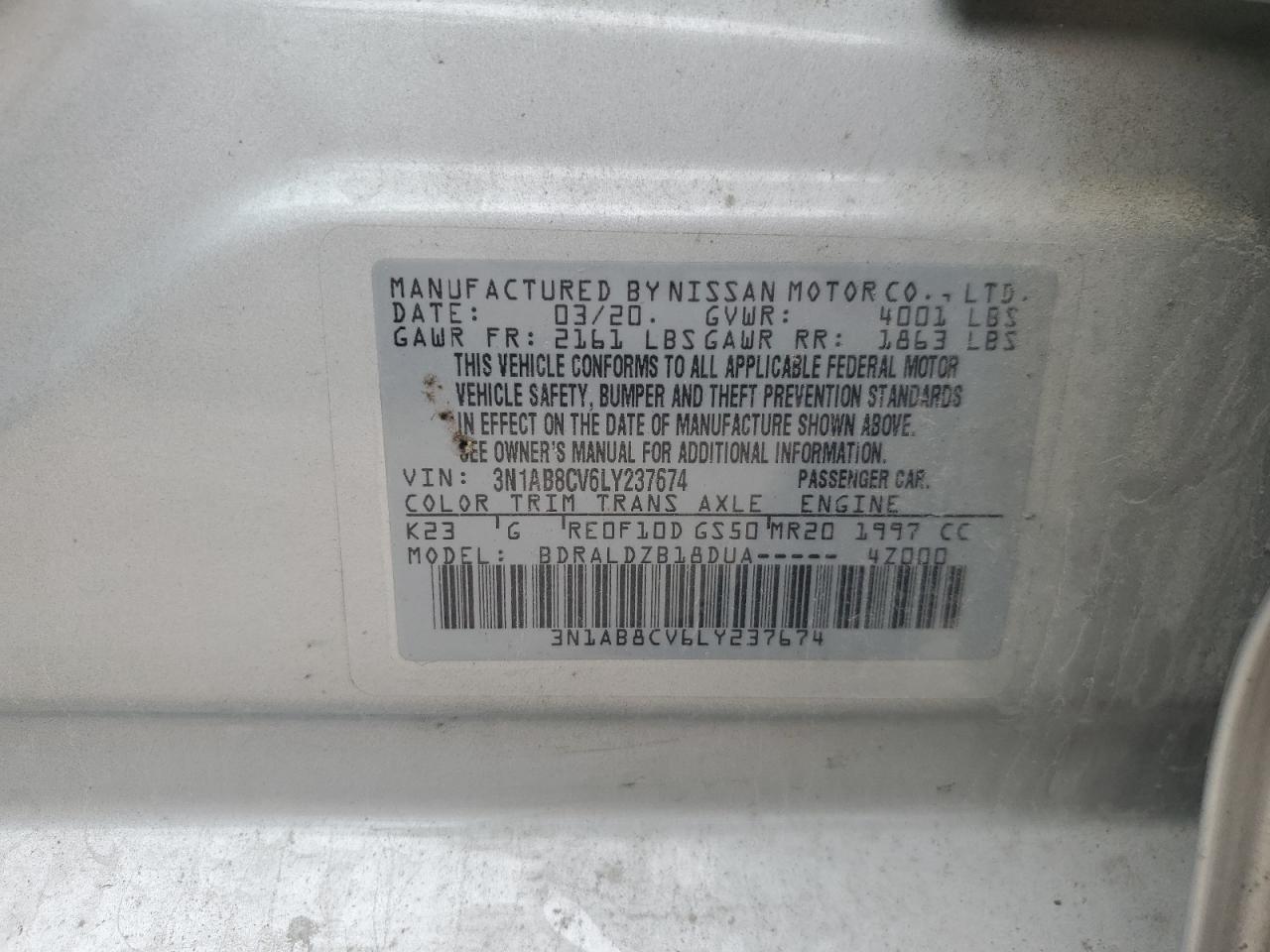 2020 Nissan Sentra Sv VIN: 3N1AB8CV6LY237674 Lot: 61375734