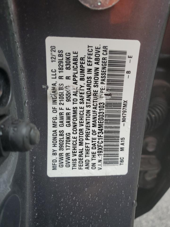 19XFC1F34ME003103 2021 Honda Civic Ex