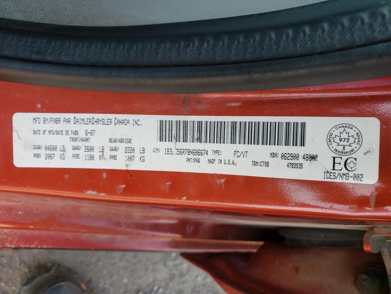 2008 Dodge Avenger Sxt VIN: 1B3LC56R78N686674 Lot: 64496674