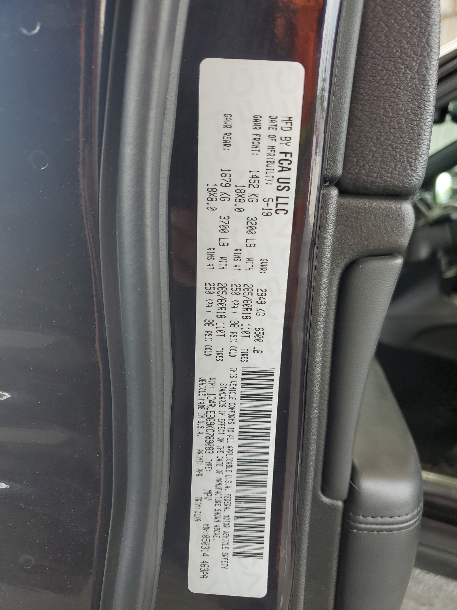 1C4RJEBG9KC789083 2019 Jeep Grand Cherokee Limited