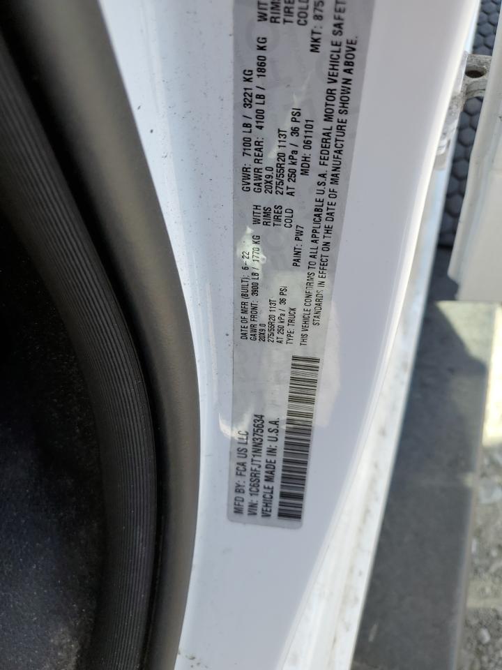 2022 Ram 1500 Laramie VIN: 1C6SRFJT1NN375634 Lot: 65077194