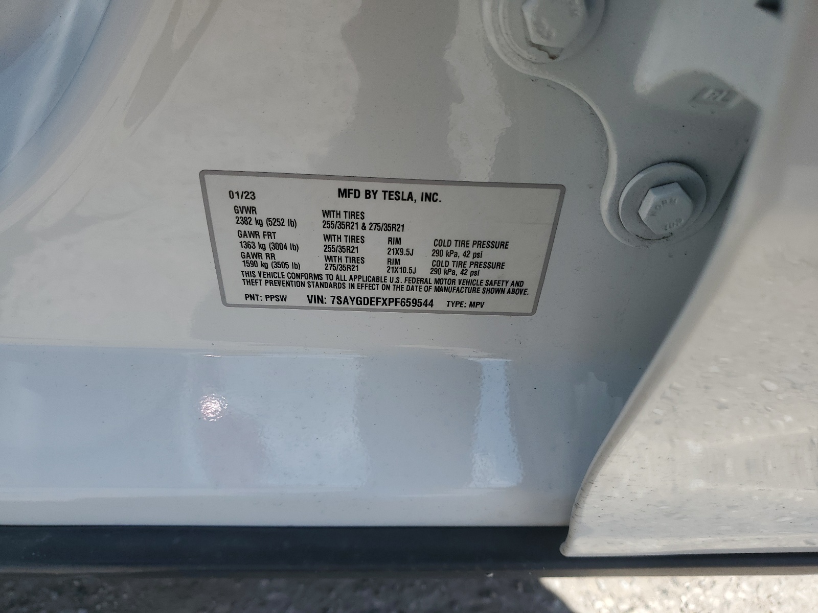 7SAYGDEFXPF659544 2023 Tesla Model Y