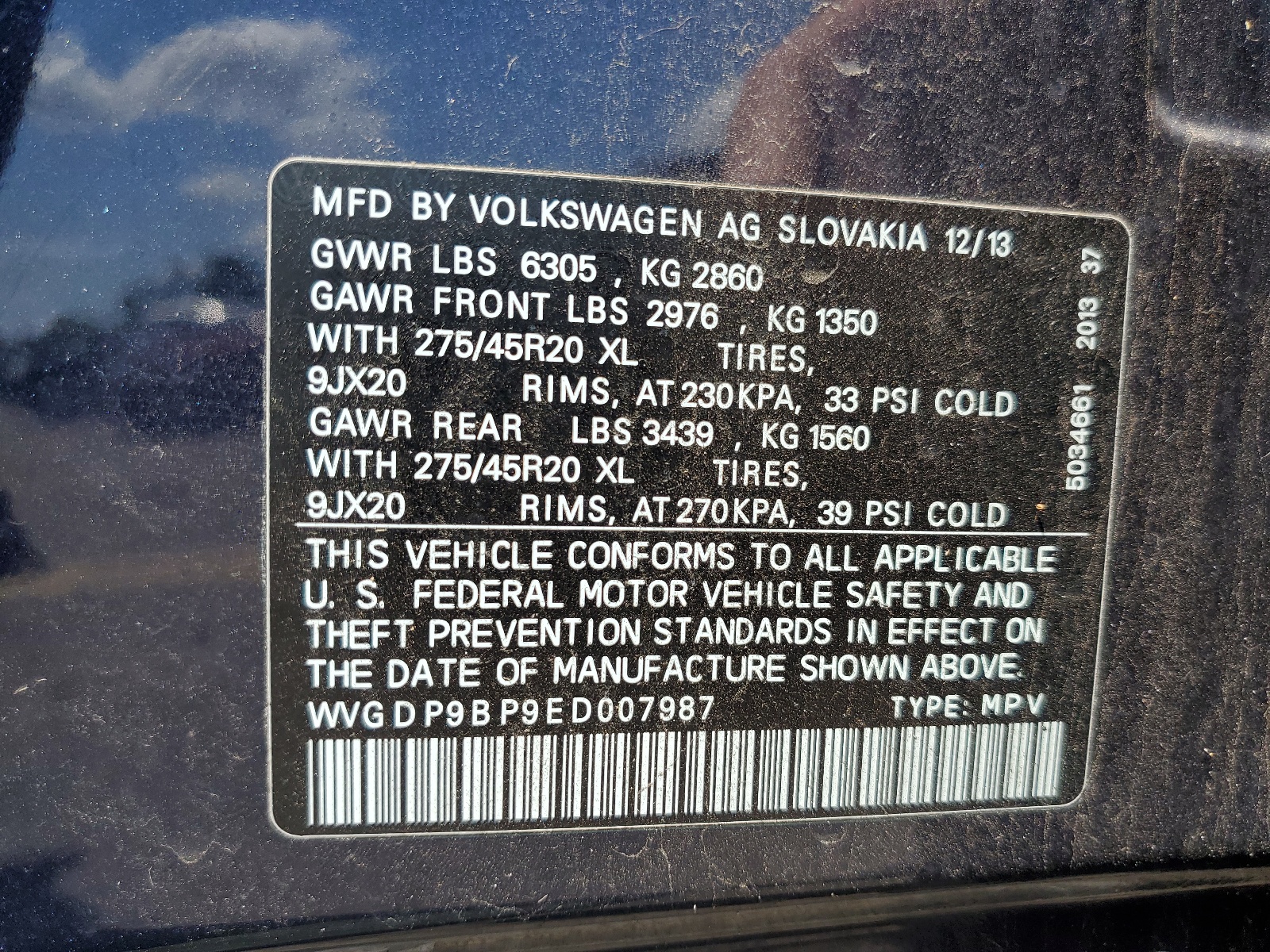 WVGDP9BP9ED007987 2014 Volkswagen Touareg Tdi