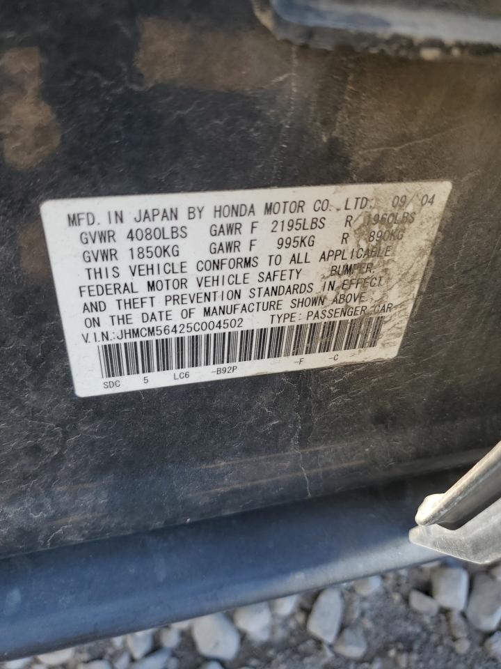 2005 Honda Accord Lx VIN: JHMCM56425C004502 Lot: 63997064