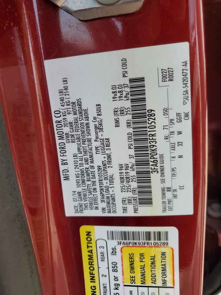 3FA6P0K93FR105289 2015 Ford Fusion Titanium
