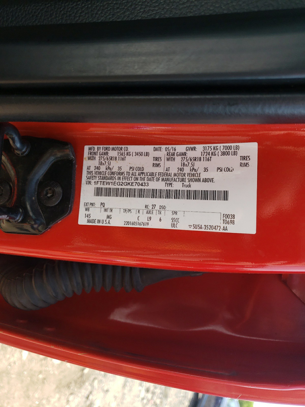 1FTEW1EG2GKE70433 2016 Ford F150 Supercrew